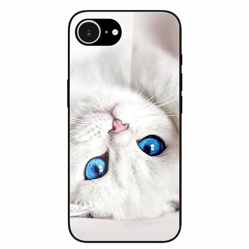For iPhone 16E 2025 Case Black Bumper Tempered Glass Hard Phone Cases for iPhone16e 16e Back Cover for iPhoneSE SE 2025 Cool New
