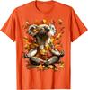 Meditating Koala Autumn Leaves Graphic Tee Men Women Casual Soft Cotton T-Shirt