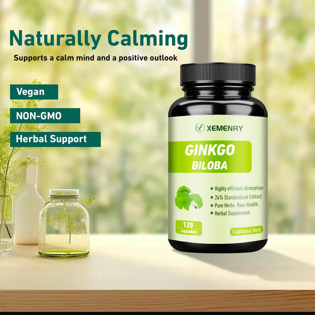 Organic Ginkgo Biloba 1400mg - Brain Function, Memory & Concentration, Non-GMO