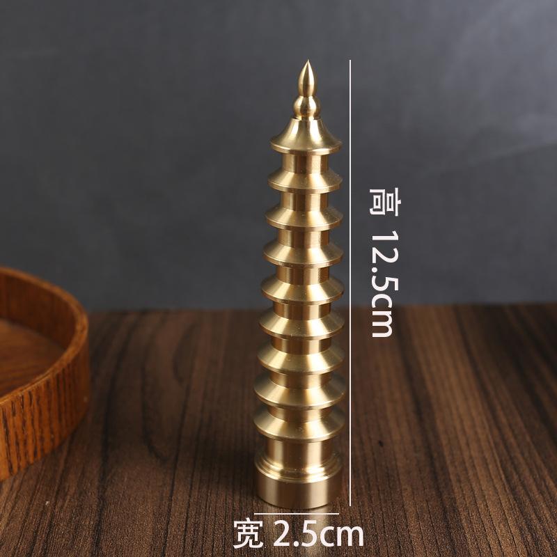

Nine-story Wenchang Tower pure brass handicraft ornament 9th-floor office college entrance examination student gold list title desk decoration