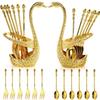 Elegant Swan Tableware Set Luxury Dessert Cake Forks Swan Holder Coffee Spoons  Daily Use