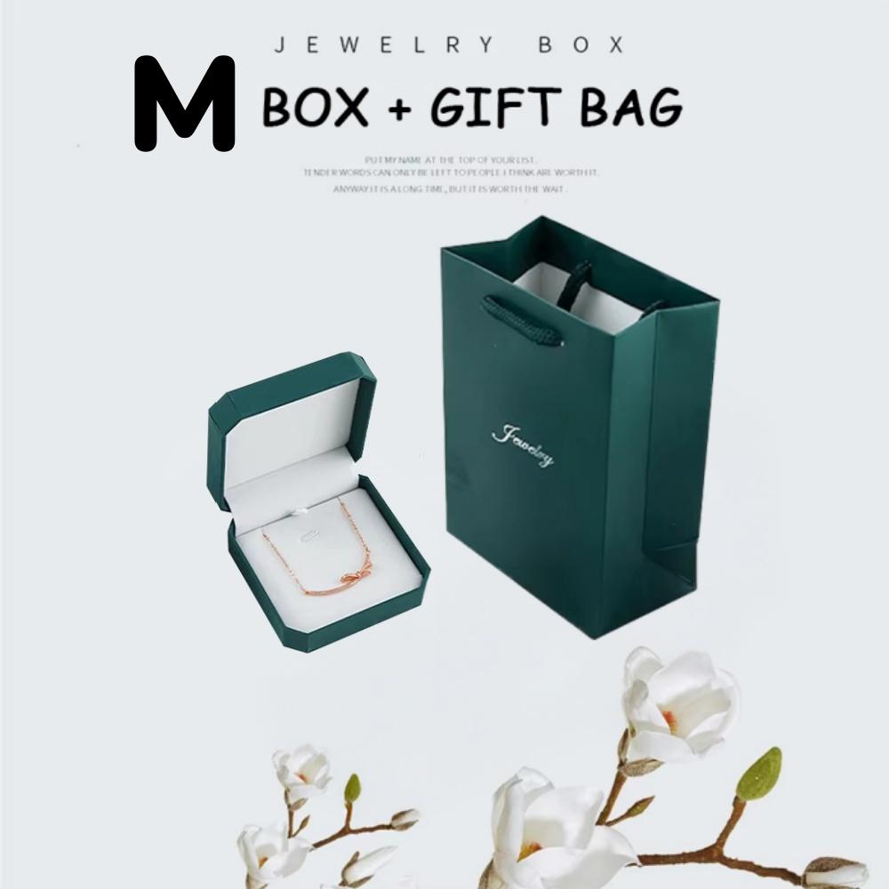 1/4pc Jewelry Trinket Box With Bag For Necklace Earrings Ring Bracelet High-end Gift Packaging Case Set Birthday Wedding Decor