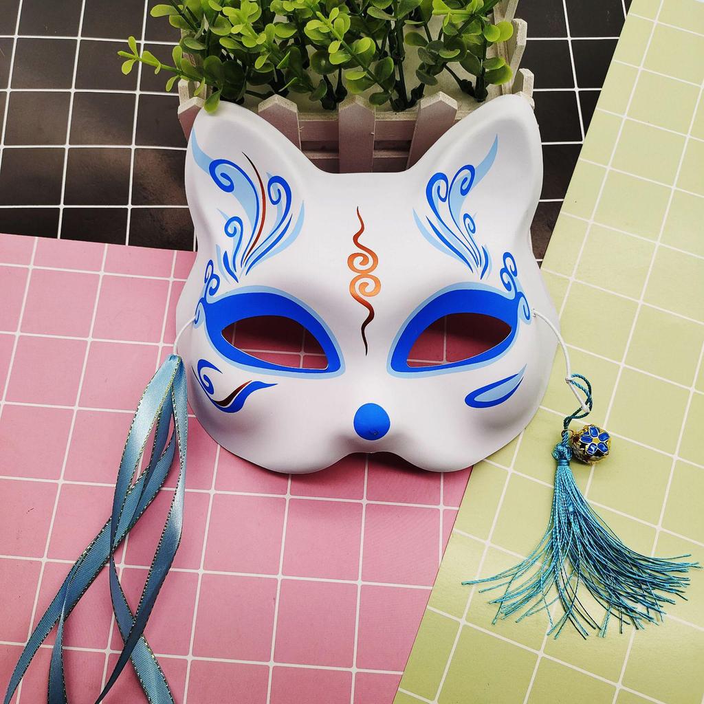 Japanese Style Fox Mask - Half-Face Anime Cosplay for Women