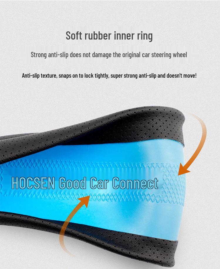 Genuine Leather Luxgen Steering Wheel Cover - Universal Fit for U6, Big 7, S5, U5, 7MPV, Na 5, Rui 3 Models