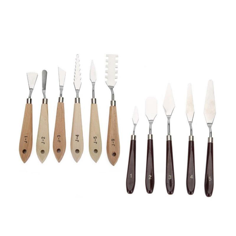 Spatule Couteau à Palette Spatule pour Peinture à l'Huile et Gouache en Acier Inoxydable