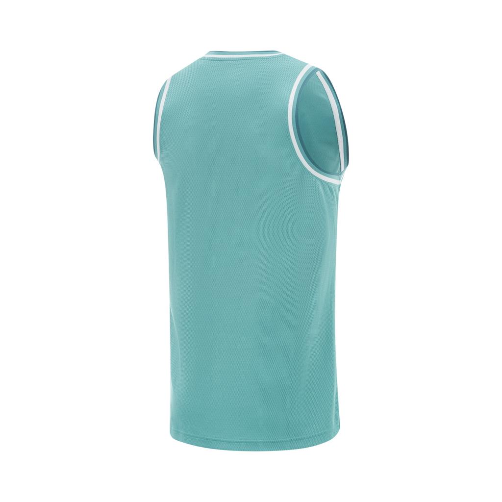 Li Ning Professional Basketball Series Rundhals-Pullover Gestreifte Weste Sportlich Lässig Einfache Shorts Basketball-Set Herren Sportbekleidung Grün AATV001-6