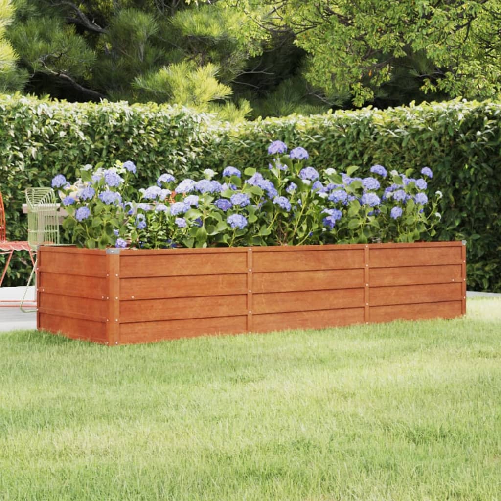 Raised Garden Beds Garden Raised Bed Rusty 240X80x45 Cm Corten Steel