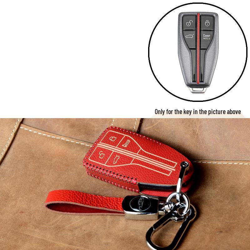 Premium Handmade Leather Key Case for Hongqi H5, 2023 H6, HS3, HS5, HS7, H9 - Women's Edition