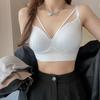 New One-piece Cup Careful Machine Double Shoulder Small Suspender Deep V Chest Wrap Vest Versatile Inner Wear Outer Wear Gather Tube Top Women