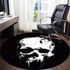 1pc Skull Art Office Round Area Rug,  Mat Suitable For Office, Under Office Chairs Bedroom Living Room Home Decor, Room Deco