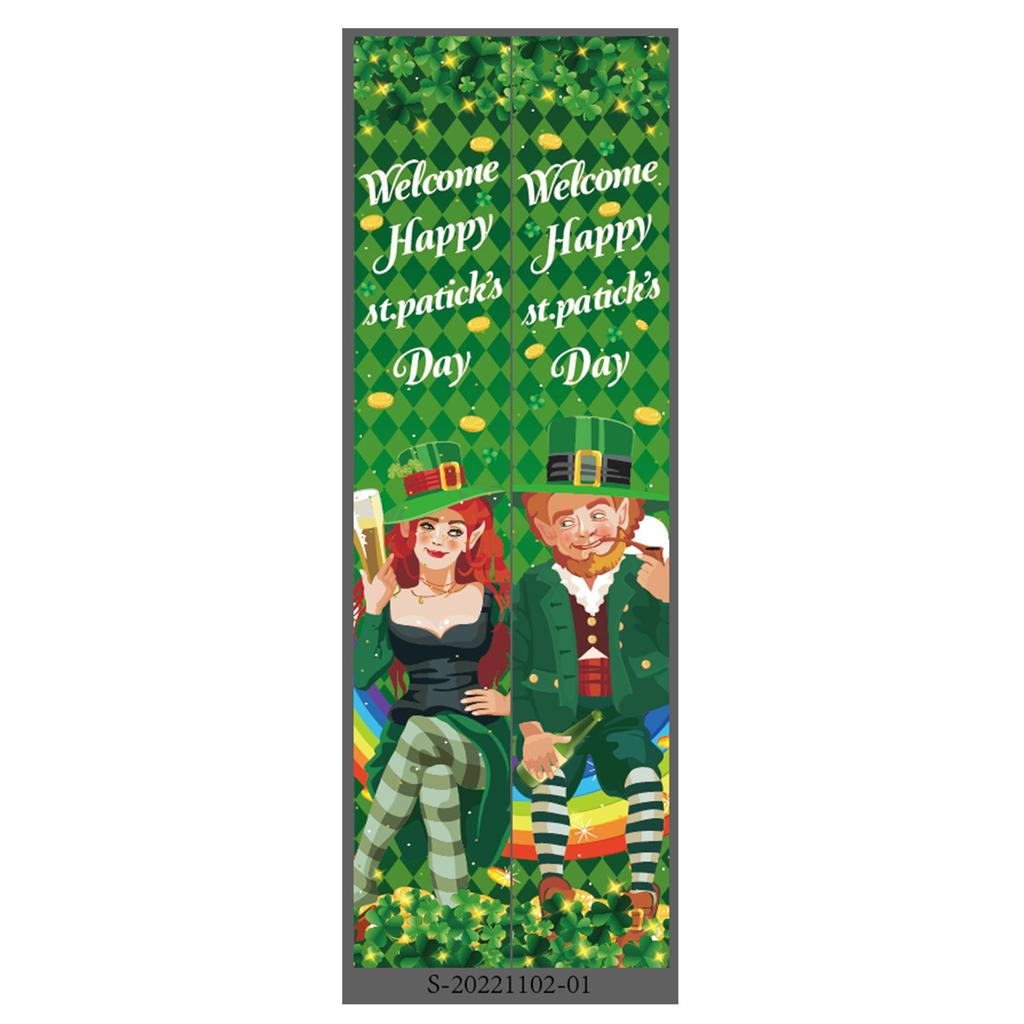 St. Patrick'S Day Family Party Door Frame Decoration Couplet Polyester Cloth Flag Poster Customization