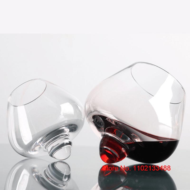 2022 Shaking Cope Gyro Spinning Whiskey Glass Cone Base Declining Rocking Wine Cup Liquor Cognac Martell Crystal Whiskey Tumbler