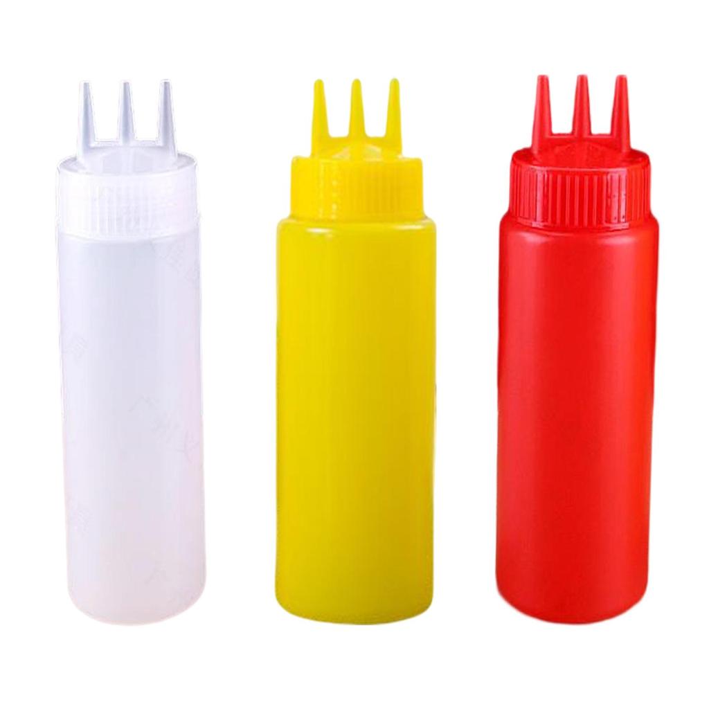 Ketchup Bottle Press, Container with Three Holes for Outdoor Restaurants