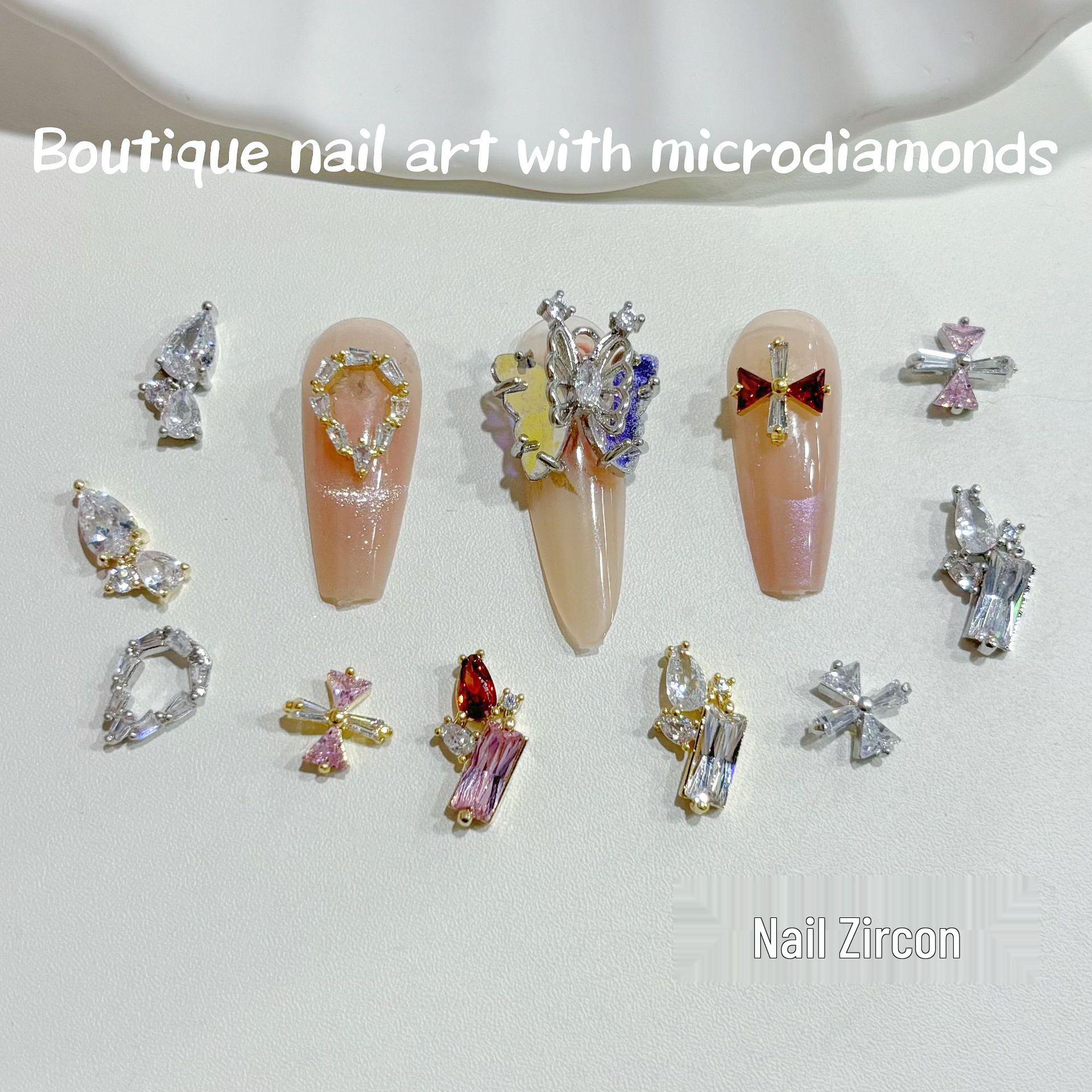 

Zircon Rhinestone Gold-Plated Nail Art Stickers - Goddess Series