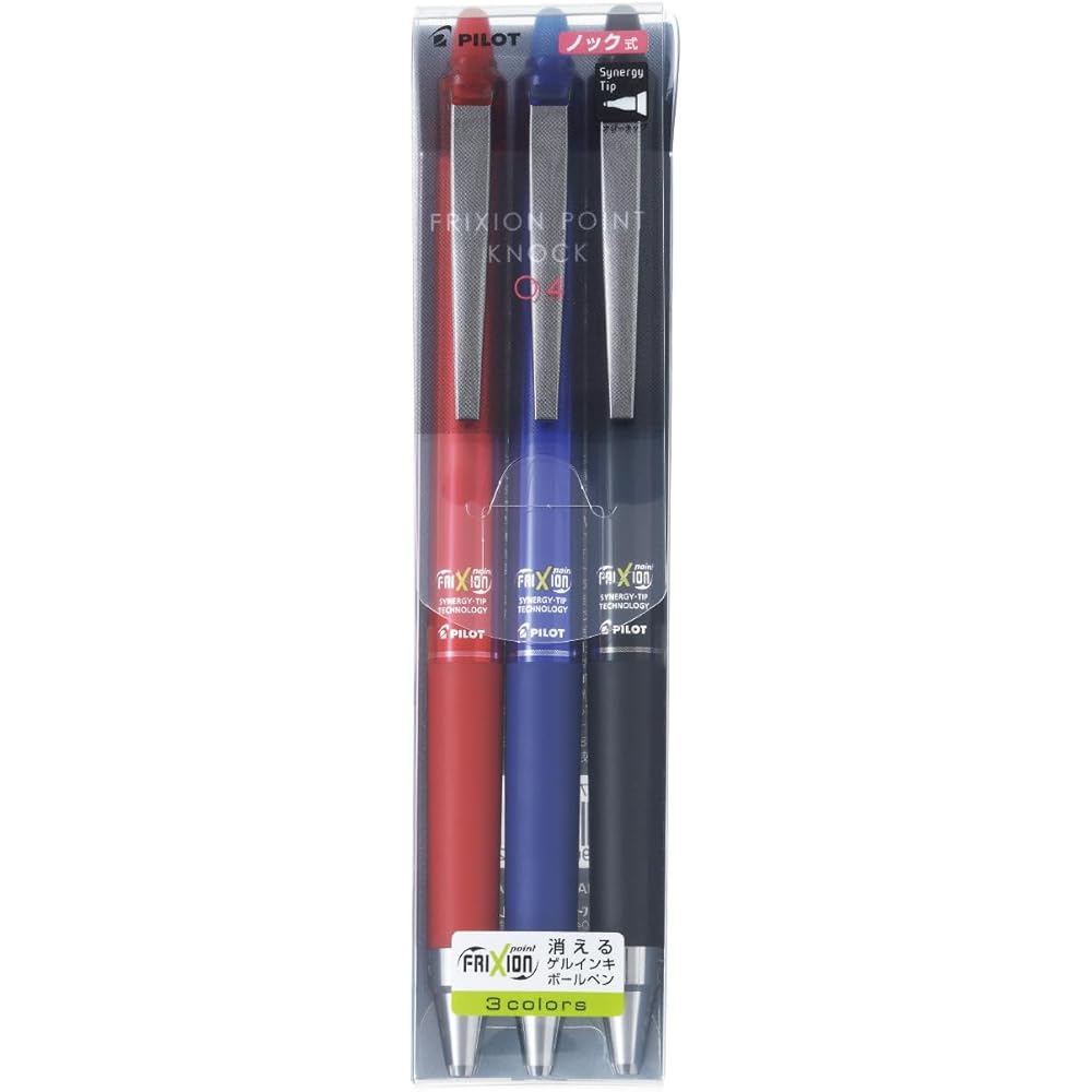 Pilot Friction Point Knock Ballpoint Pen 0.4mm 3 Colors LFPK75S43C