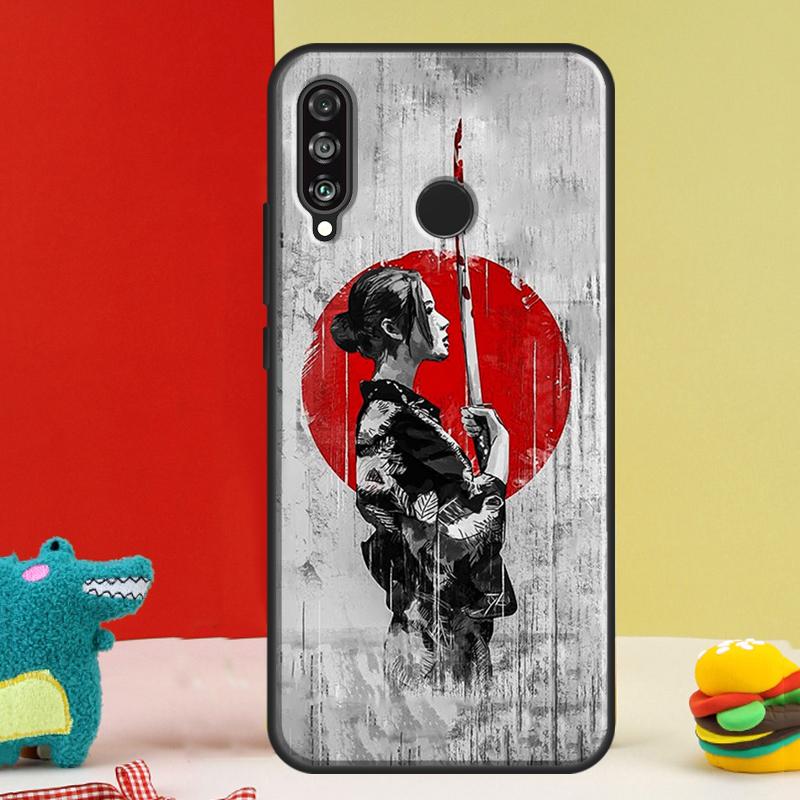 Anime Girl Samurai For Huawei Nova 5T 9 10 SE 12i 12s 11i Y91 Y90 Y60 Y70 Y72 Y61 P60 P30 Pro P20 P40 Lite Case