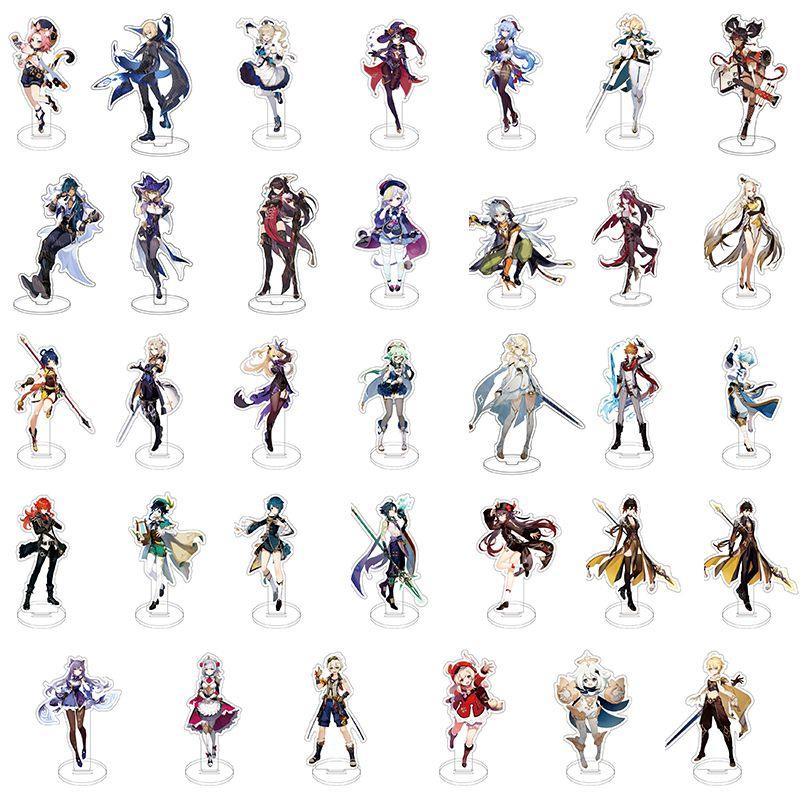 Genshin Impact Game Acrylic Figure Stand Klee Keqing Ganyu Display Desktop