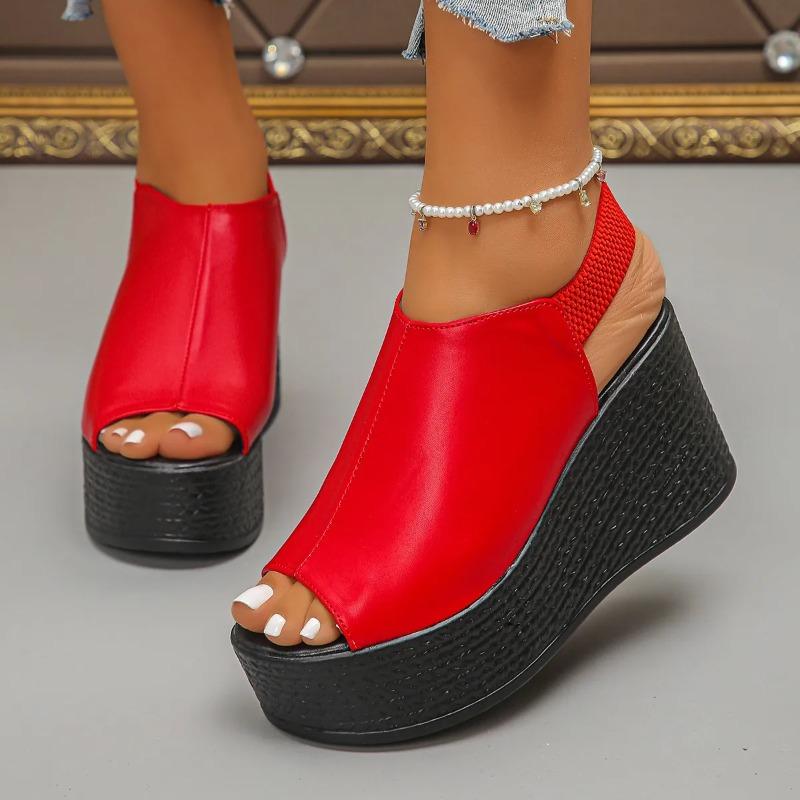 Damen Sandalen Sommer Keilsandalen Damen Plateau Hohe Absätze Schuhe Sexy Offene Sandale