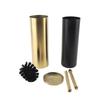 Toilet Bowl Brush Set Floor Standing Toilet Scrubber and 304 Stainless Steel Holder Base for Bathroom Gold