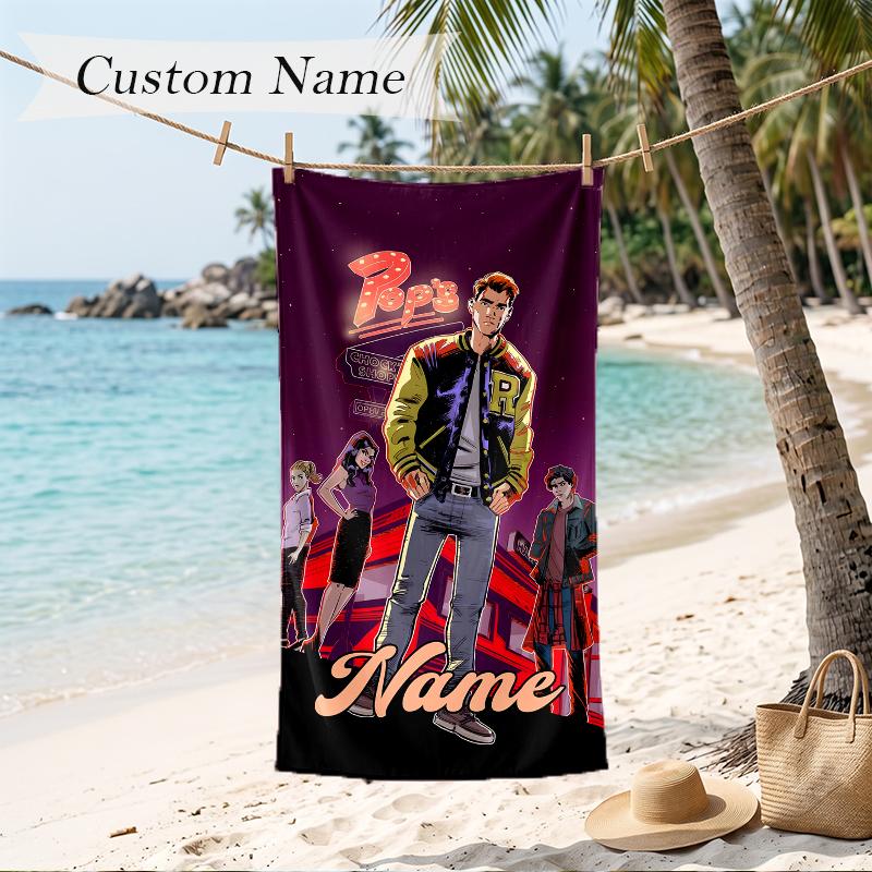 Archie Comics Custom Name Printed Beach Towel Personalized Soft Towel For Swimming Beach Travel