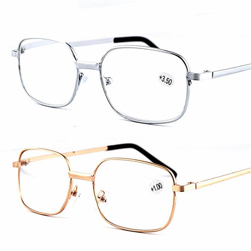 1 tk Fashion Unisex kerge kullast metallraamiga eakate prillid hüperoopiaprillid