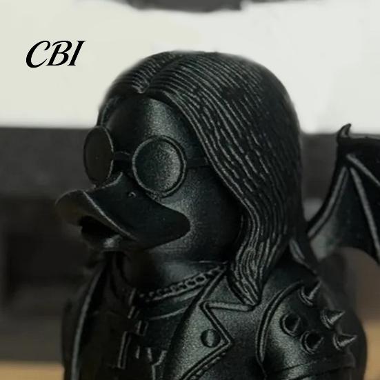 Bay Window Ornament 3D Printed Rock Duck Figurine Ornament, Dark Style Desktop Gothic Showcase Decoration Sculpture, Artistic Animal for Halloween