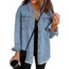 Denim Long-sleeved Shirt Women's Flowing Lapel Women's Casual Loose Single-breasted Jacket Shirt Jacket