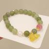 Lotus Beads Bracelets Fortune New Chinese Style Bracelet Creative Green Stone Bracelet  Couple