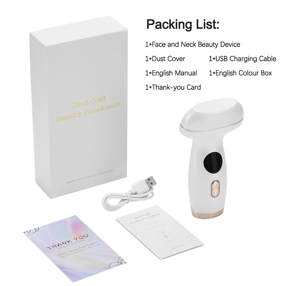 

Hot Cold Dual Mode, Neck Face Beauty Device, Microcurrent Face Lifting Machine, LED Photon Therapy Skin, Face Gua Sha Tool білий