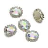 10pcs/lot 18*14MM 4-hole Sewing Rhinestone Flatback Oval Buttons for Clothing Wedding Sewing Diy Jewelry Making Accessories