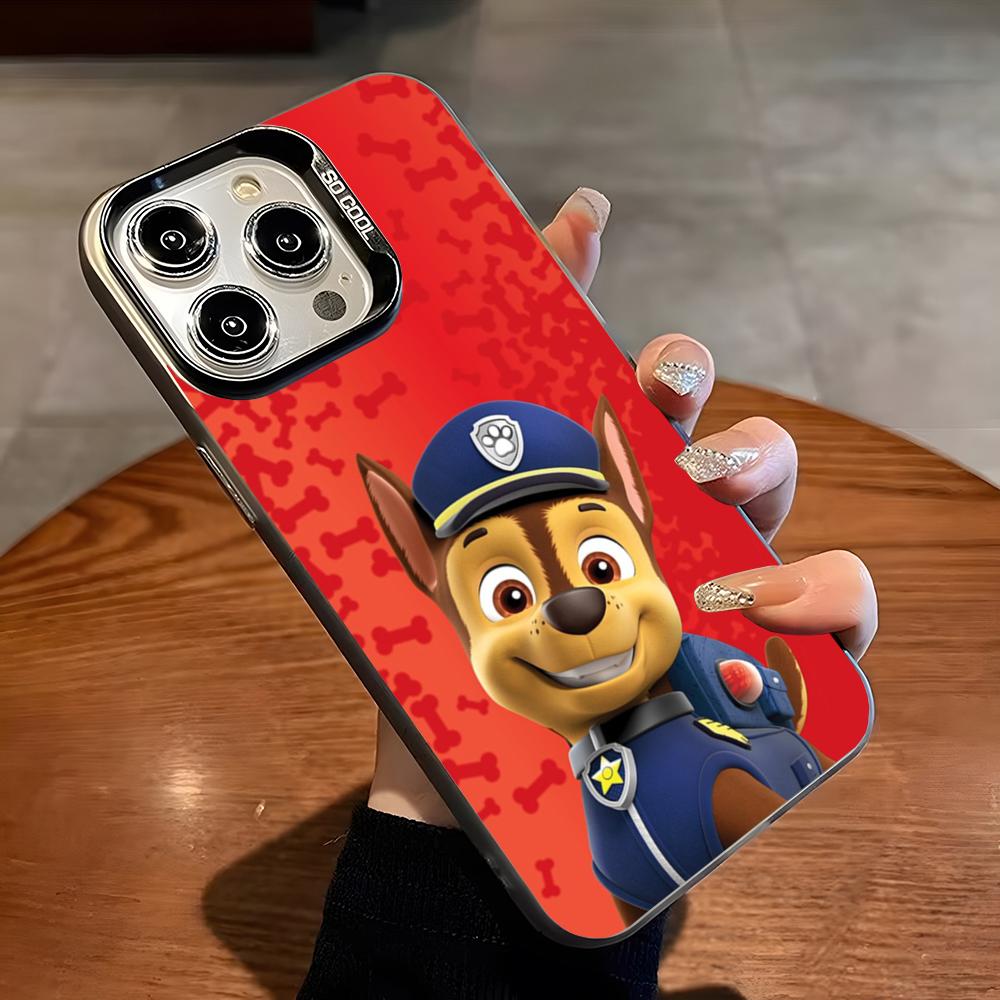 Cartoon Paws P-Patrols Phone Case For For iPhone 18 16 Pro Max 15 Pro 14 Plus 12 13 X XS Max XR 11 Pro Colorful Silver Cover