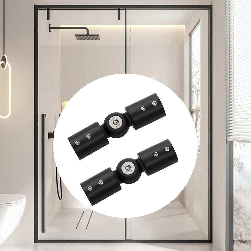 2 Stück Stangeneckverbinder Scharnier-Winkelverbinder Duschraum für Erkerfenster Vorhangstangen Schwerlast mit Schrauben Einstellbar