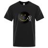 Sommer Herren Baumwolle Lustiger Astronauten Druck Lässig Bequem Weich Rundhals Kurzarm T-Shirt