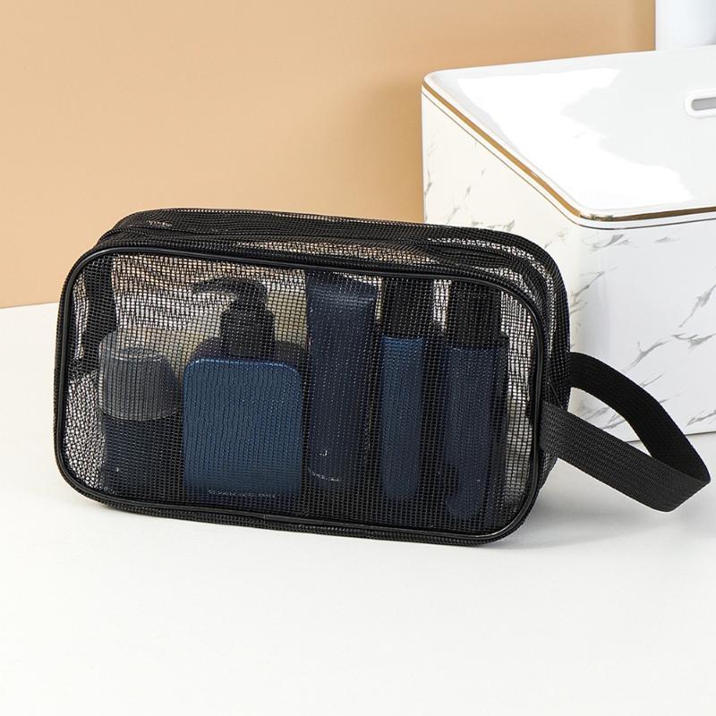 Large Capacity Multifunctional Mesh Toiletry Bag Portable Organizer for Travel Business Trip Gym Cosmetic Storage