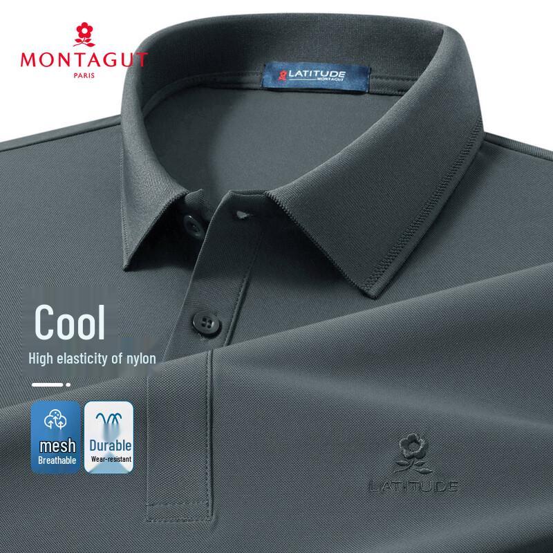 

MONTAGUT Men s Ice Cool Elastic Jacquard Polo Shirt