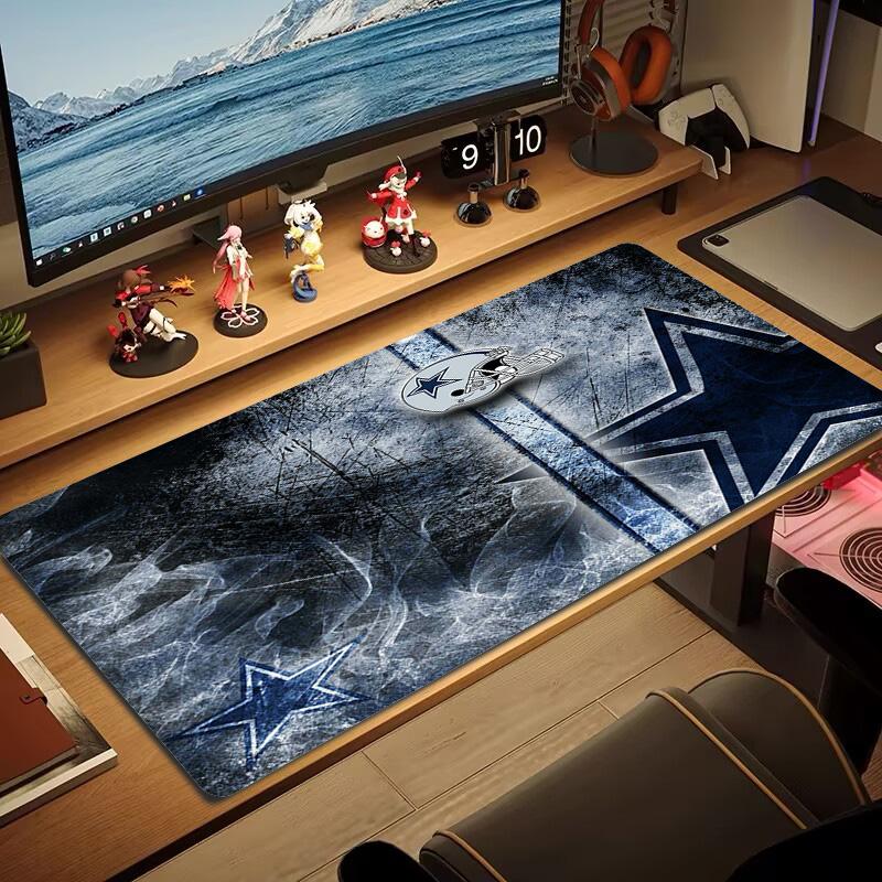 Dallas Cowboys Logo Farbe Mauspads Großes Gaming Tischkissen Rutschfestes Laptop Tablet Großes Mauspads XXL Matte Mini PC Spielmatte Mit Verriegeltem Rand