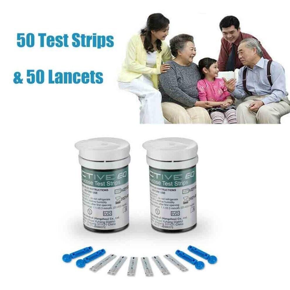 Exactiv Eq Impulse 50pcs Household Glucometer Blood Glucose Needles Papers Test
