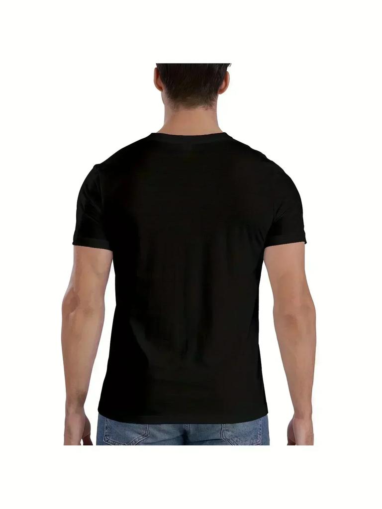 Men's Linkin Park Graphic T-Shirt Slim Fit 220gsm Heavyweight Cotton Tee Bracket Band Emblem Print Black Casual Short Sleeve