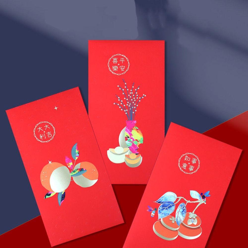 6PCS Vintage Luck Money Envelopes Chinese Style Money Pocket New Year Red Envelope  Chinese New Year