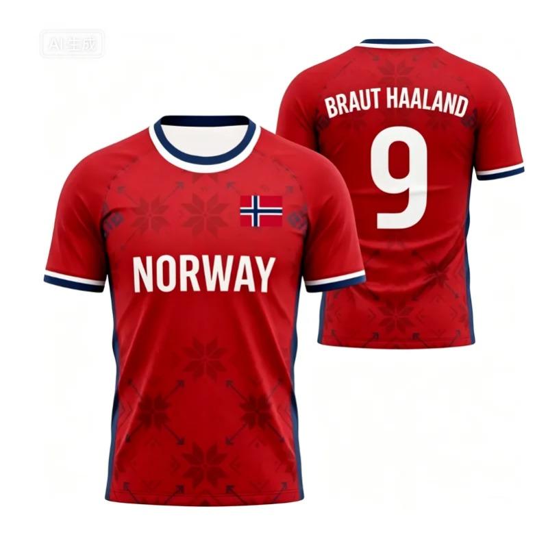 2026 Norway Flag 3D Printed T-shirt No. 9 Sportswear Fan T-shirt Men's Short Sleeved T-shirt Women's T-shirt Streetwear Harajuku