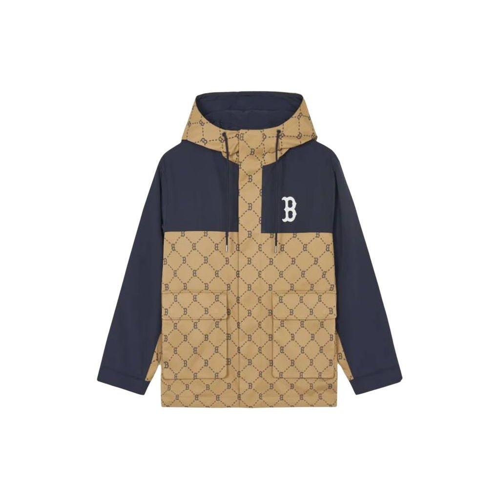 MLB Boston Red Sox Outdoor Multi-Pocket Hooded Work Jacket Unisex jackets Dark-Tan 3AWJM0241-43CAD