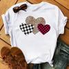 Blue Heart-Shaped Trendy Style Women's T-shirt Funny Cartoon Short-Sleeved Graphic T-Shirt Fashion Print for Casual Wear
