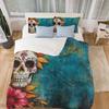 Horror Theme Printed Duvet Cover Skull Pattern Bedroom Bedding Suitable Children Boys Girls And Adults Warm Soft Breathable