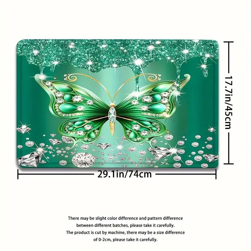 4Pcs Bathroom Shower Curtain Set Butterfly   Bathroom Curtain With 12 Hooks Non Slip Rugs Toilet Cover Mat Bathroom Partition