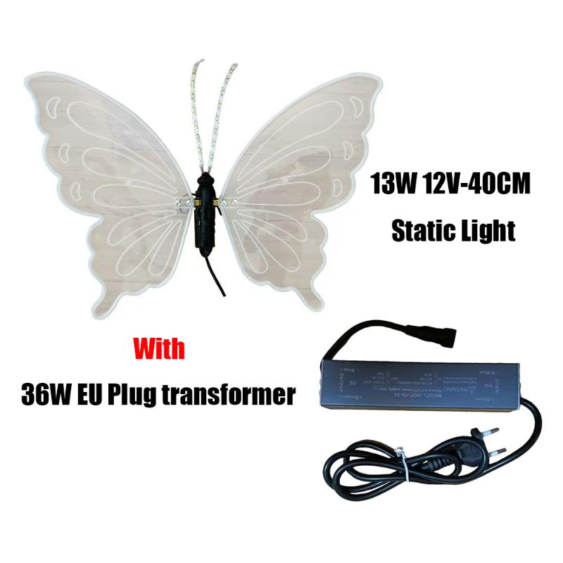 40/60CM LED Outdoor Simulation Dynamic Static Butterfly Lights Holiday Party Home Christmas Decorations With Transformer