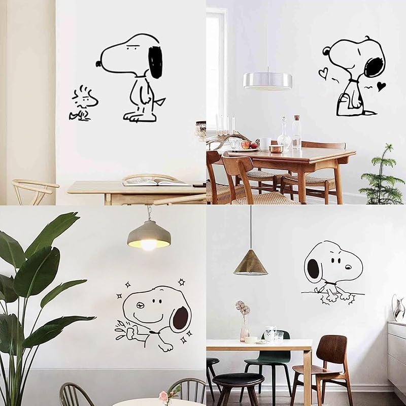 

wallpaper wall art Popularity cute snoopy wall sticker 12 pieces set ins wind South Korea Fashionable wall paper decoration room decoration living