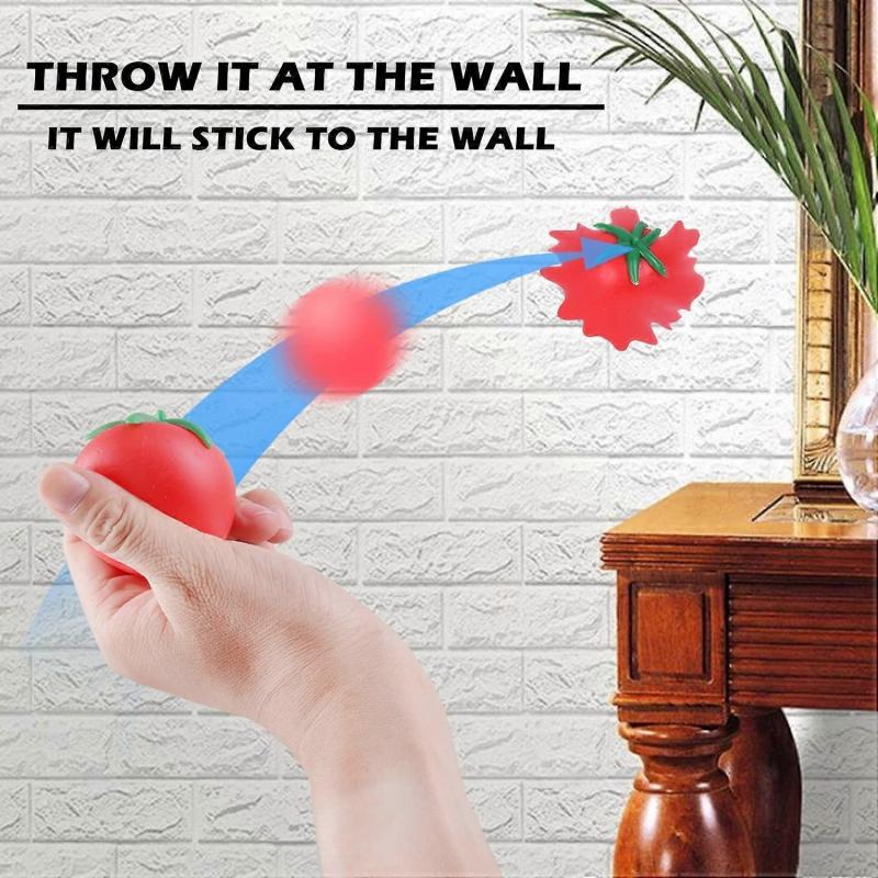 3PCS,Tomatoes Squishy Imitation Tomatoes Stress Relieve Tomato Vent Water Ball TPR Materials Most Interesting Play Tricks Relieve Pressure Soft and Co
