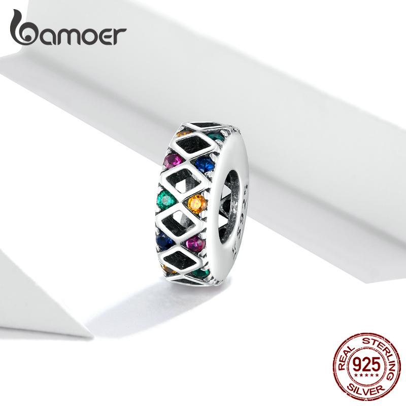 

Подвеска BAMOER из стерлингового серебра 925 пробы с цветным цирконием, красочные флаги, очаровательная подвеска для женщин, подходит для оригинального браслета, ювелирного фестиваля, подарок 925 silver