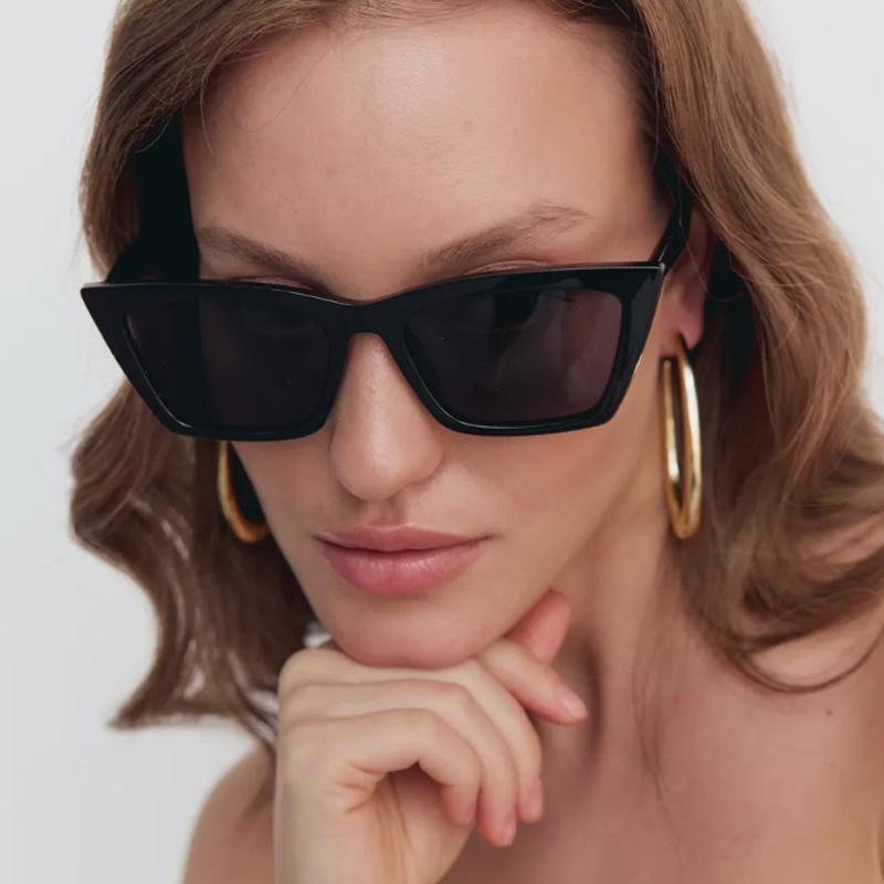 Protective Glasses 2pcs Fashion Cat Eye Sunglasses Women Multi Color Frame Sun Glasses Female Simple Style UV400 Driving Eyewear