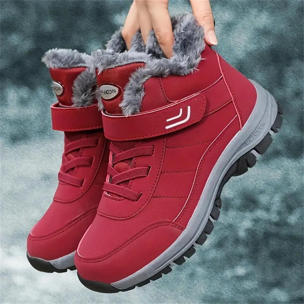 Women's winter velvet warm and thick mother's shoes snow boots sports and leisure middle-aged and elderly walking shoes anti sli